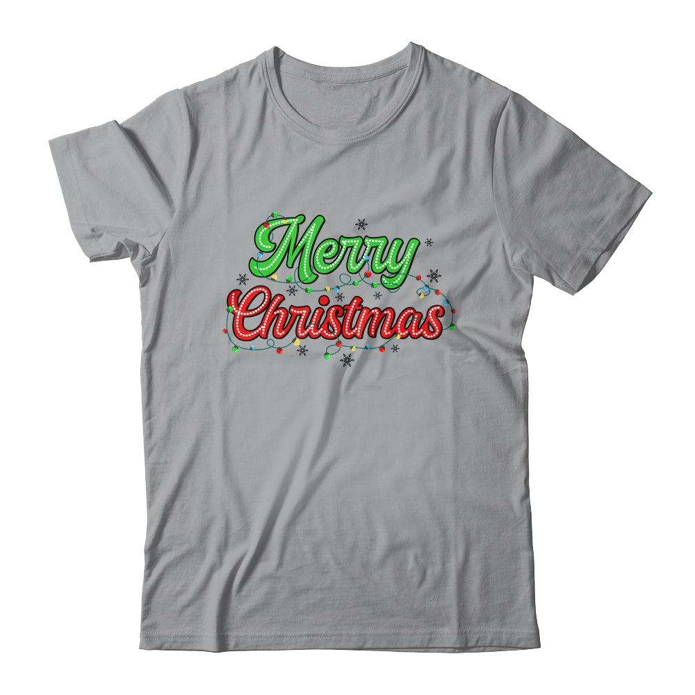 Merry Christmas 2024 Family Matching Christmas Lights Xmas Shirt & Sweatshirt | siriusteestore