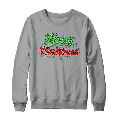 Merry Christmas 2024 Family Matching Christmas Lights Xmas Shirt & Sweatshirt | siriusteestore