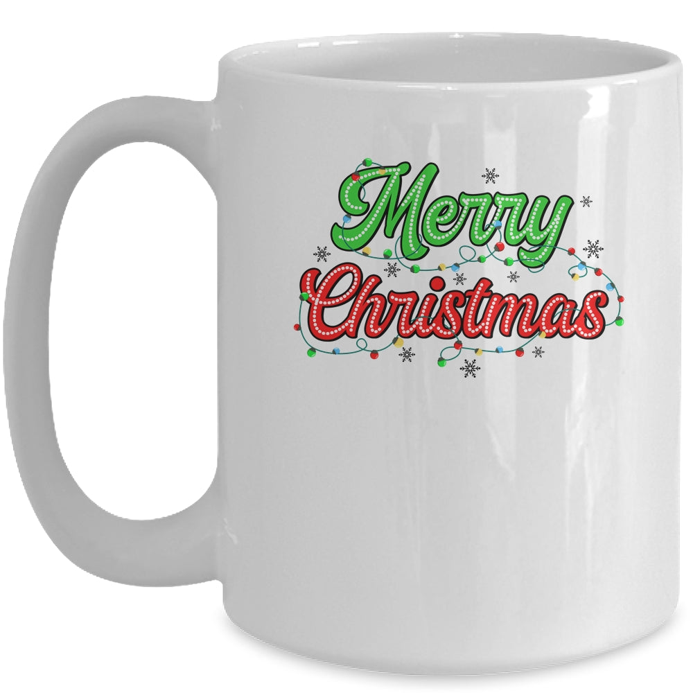 Merry Christmas 2024 Family Matching Christmas Lights Xmas Mug | siriusteestore