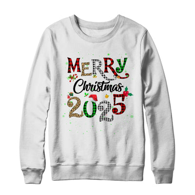 Merry Christmas 2025 Leopard Buffalo Plaid Red Green Xmas Shirt & Sweatshirt | siriusteestore