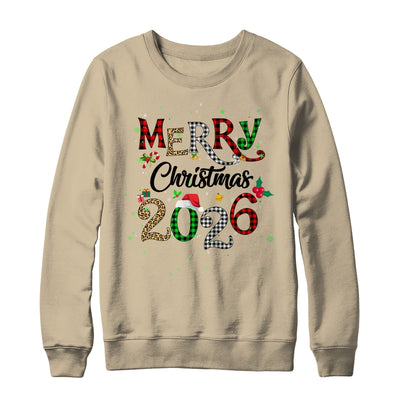 Merry Christmas 2026 Leopard Buffalo Plaid Red Green Xmas Shirt & Sweatshirt | siriusteestore