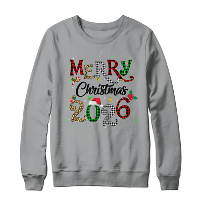Merry Christmas 2026 Leopard Buffalo Plaid Red Green Xmas Shirt & Sweatshirt | siriusteestore