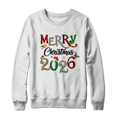 Merry Christmas 2026 Leopard Buffalo Plaid Red Green Xmas Shirt & Sweatshirt | siriusteestore