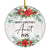 Merry Christmas Aunt 2024 Ornament New Aunt Farmhouse Rustic Gray Wood Deep Red Poinsettia Flower Decoration Christmas Tree Ornament | siriusteestore