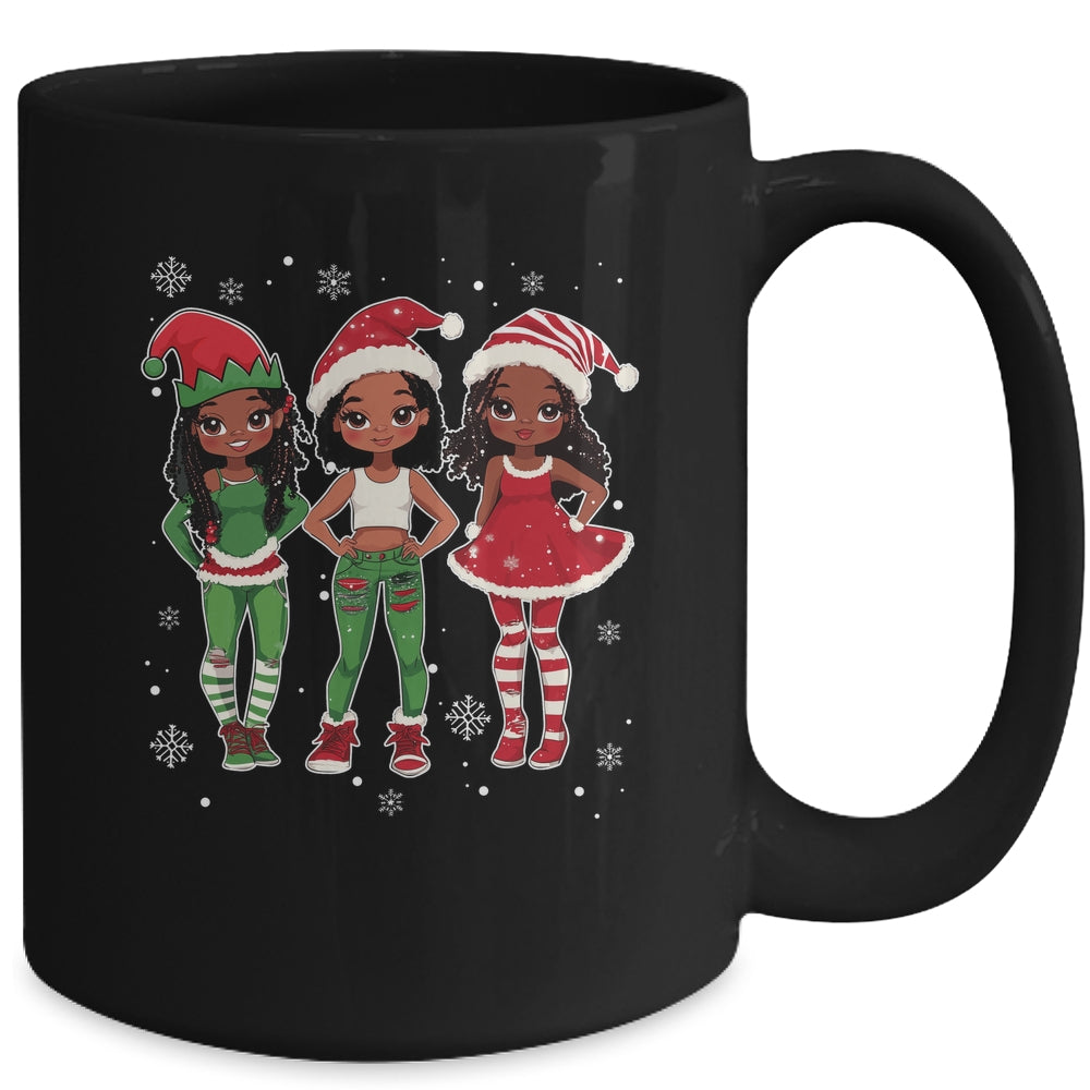 Merry Christmas Black Afro African Santa Hat ELF Melanin Mug | siriusteestore