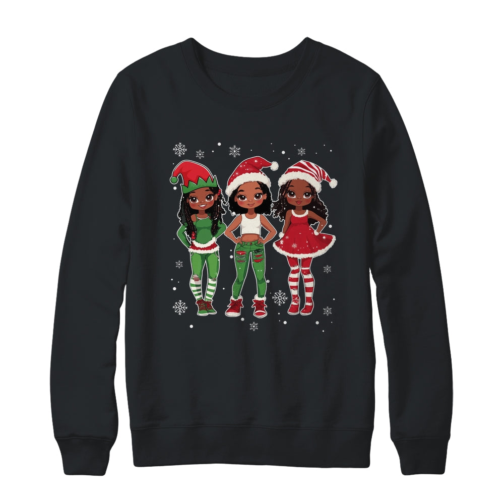 Merry Christmas Black Afro African Santa Hat ELF Melanin Shirt & Sweatshirt | siriusteestore