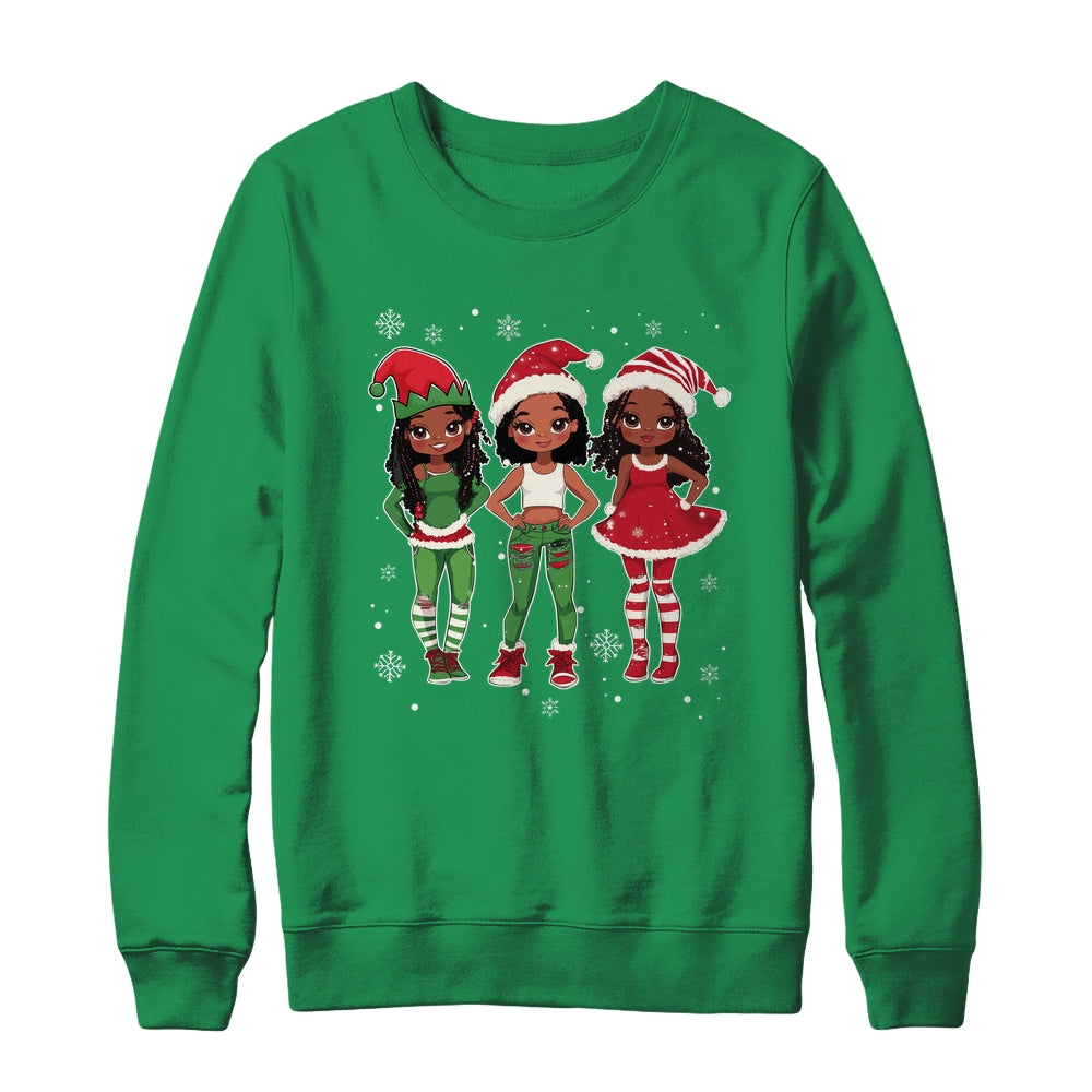 Merry Christmas Black Afro African Santa Hat ELF Melanin Shirt & Sweatshirt | siriusteestore