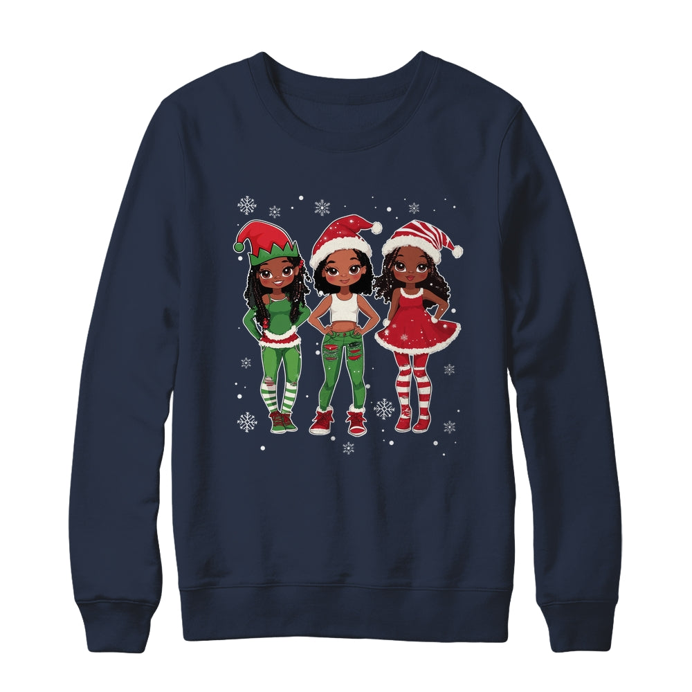 Merry Christmas Black Afro African Santa Hat ELF Melanin Shirt & Sweatshirt | siriusteestore