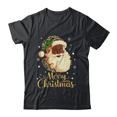 Merry Christmas Black Leopard African Santa Claus Shirt & Sweatshirt | siriusteestore