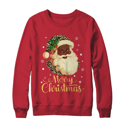 Merry Christmas Black Leopard African Santa Claus Shirt & Sweatshirt | siriusteestore