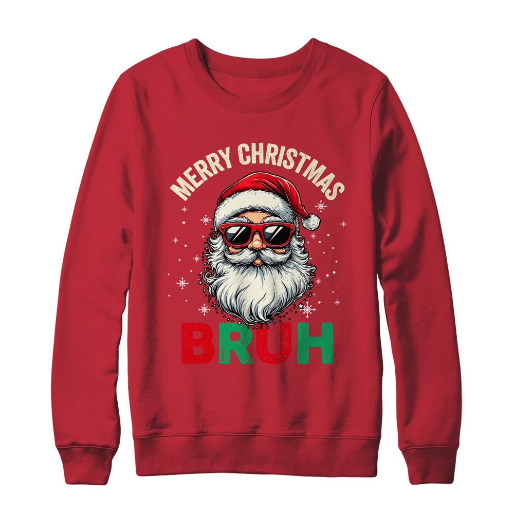 Merry Christmas Bruh Funny Santa Claus Groovy Retro Shirt & Sweatshirt | siriusteestore