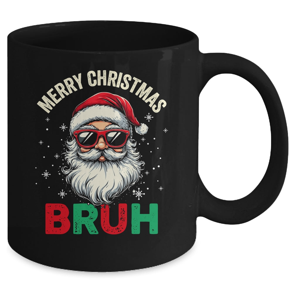 Merry Christmas Bruh Funny Santa Claus Groovy Retro Mug | siriusteestore