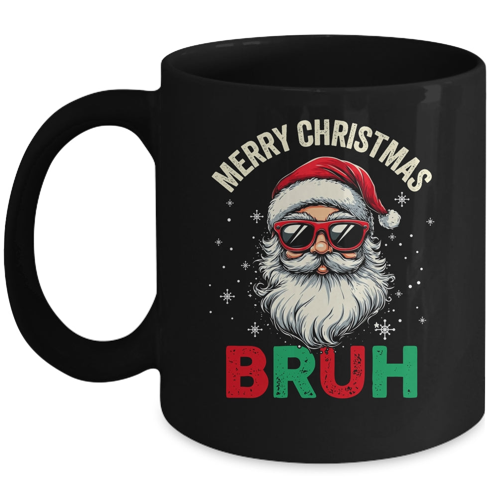 Merry Christmas Bruh Funny Santa Claus Groovy Retro Mug | siriusteestore