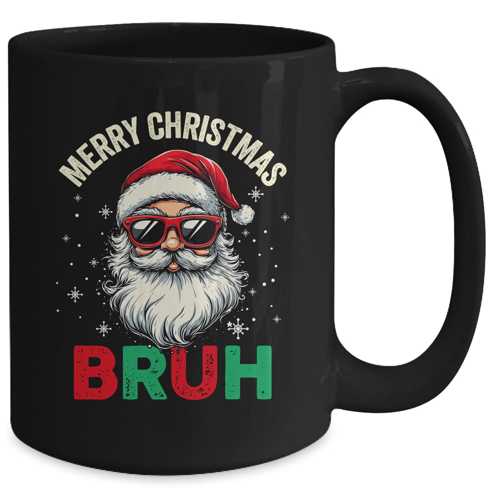 Merry Christmas Bruh Funny Santa Claus Groovy Retro Mug | siriusteestore