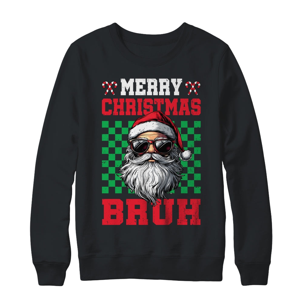 Merry Christmas Bruh Santa Claus Retro Bruh Family Teen Men Shirt & Sweatshirt | siriusteestore