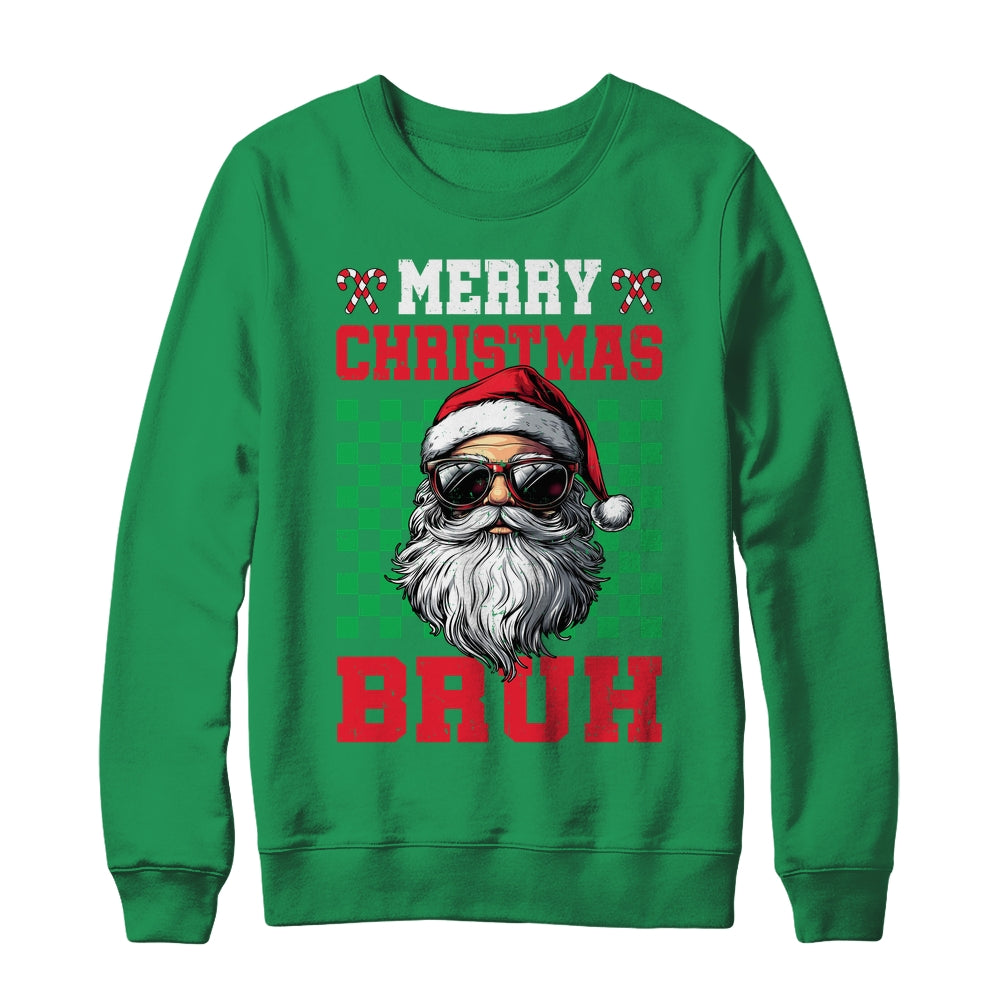 Merry Christmas Bruh Santa Claus Retro Bruh Family Teen Men Shirt & Sweatshirt | siriusteestore