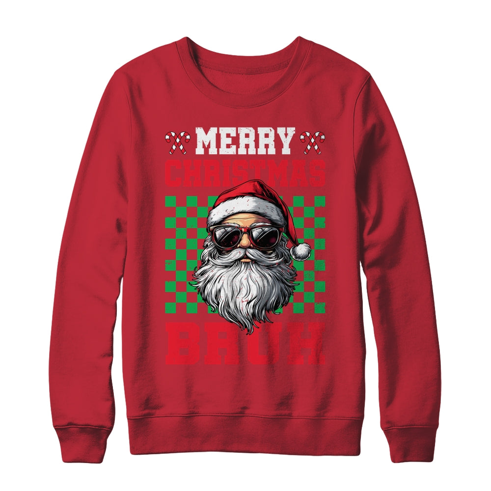 Merry Christmas Bruh Santa Claus Retro Bruh Family Teen Men Shirt & Sweatshirt | siriusteestore