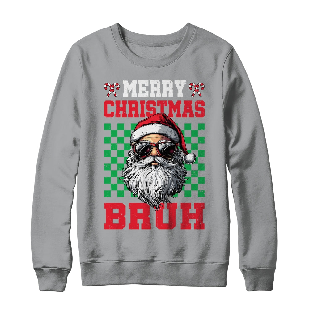 Merry Christmas Bruh Santa Claus Retro Bruh Family Teen Men Shirt & Sweatshirt | siriusteestore