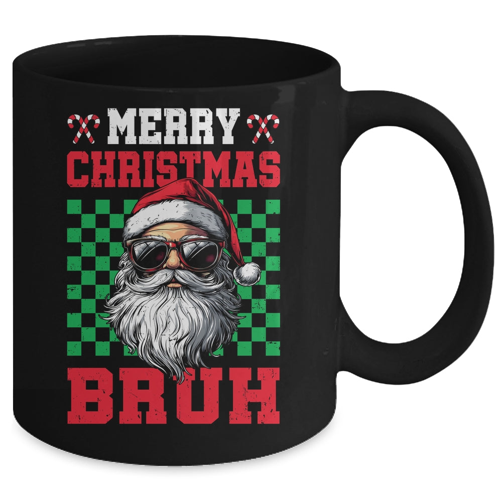Merry Christmas Bruh Santa Claus Retro Bruh Family Teen Men Mug | siriusteestore