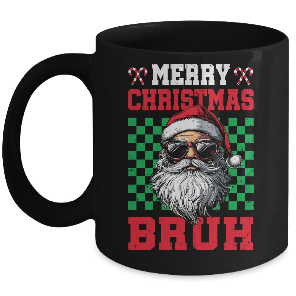Merry Christmas Bruh Santa Claus Retro Bruh Family Teen Men Mug | siriusteestore