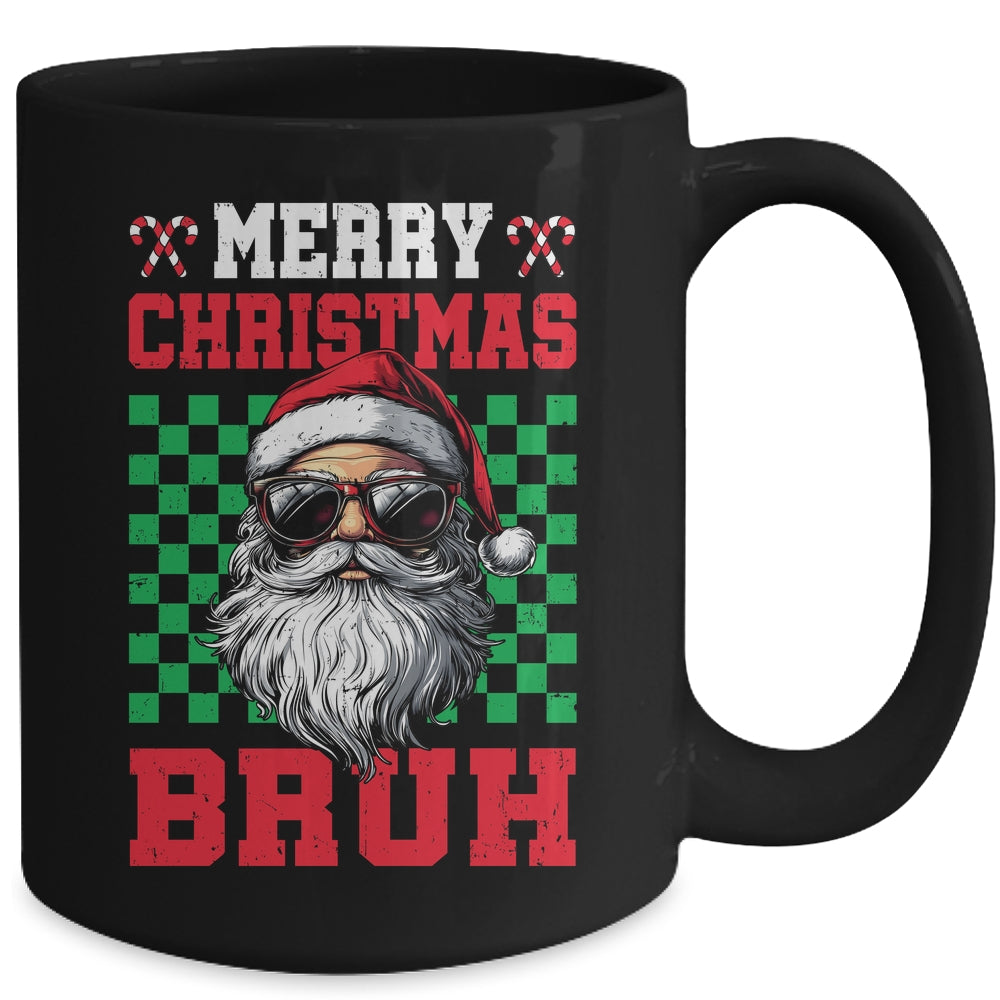 Merry Christmas Bruh Santa Claus Retro Bruh Family Teen Men Mug | siriusteestore
