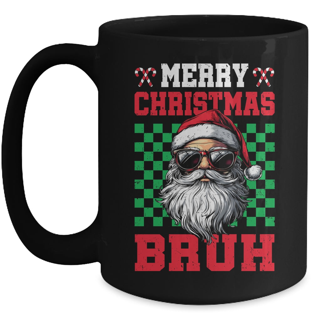 Merry Christmas Bruh Santa Claus Retro Bruh Family Teen Men Mug | siriusteestore