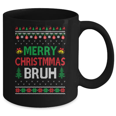 Merry Christmas Bruh Ugly Christmas Funny Santa Men Women Mug | siriusteestore
