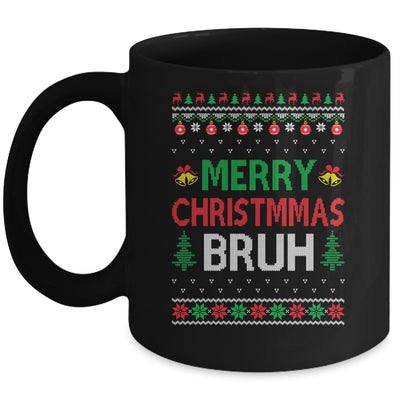 Merry Christmas Bruh Ugly Christmas Funny Santa Men Women Mug | siriusteestore