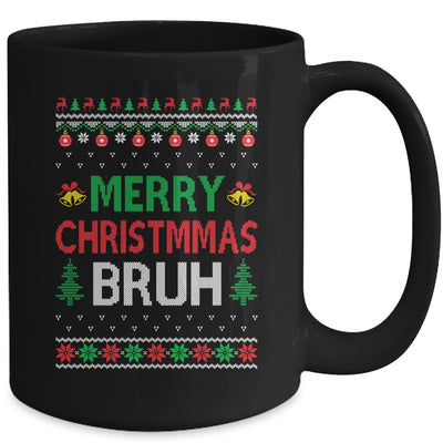 Merry Christmas Bruh Ugly Christmas Funny Santa Men Women Mug | siriusteestore