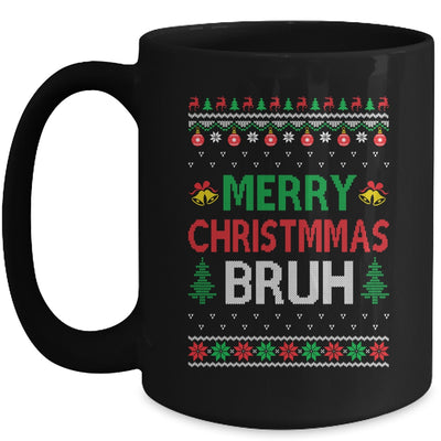 Merry Christmas Bruh Ugly Christmas Funny Santa Men Women Mug | siriusteestore