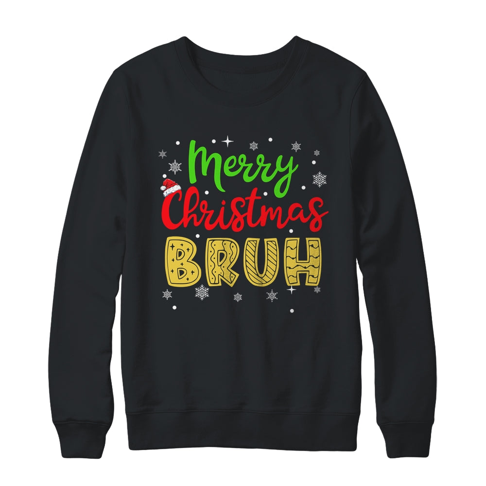 Merry Christmas Bruh Xmas Santa Claus Snow Xmas Mens Boys Shirt & Sweatshirt | siriusteestore