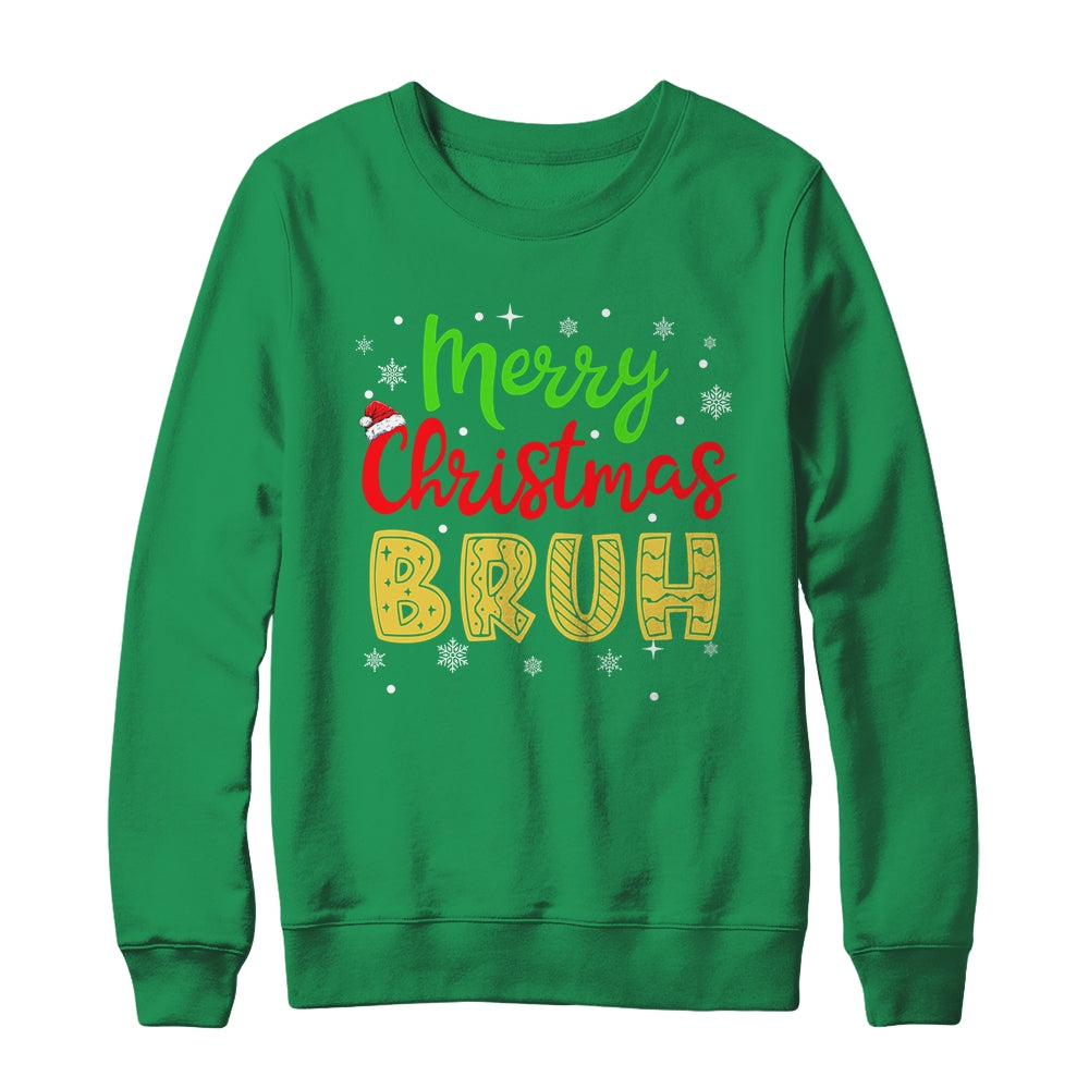 Merry Christmas Bruh Xmas Santa Claus Snow Xmas Mens Boys Shirt & Sweatshirt | siriusteestore