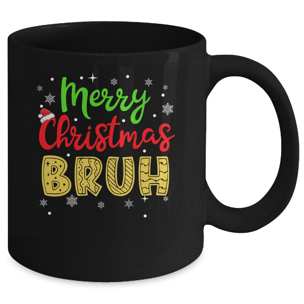 Merry Christmas Bruh Xmas Santa Claus Snow Xmas Mens Boys Mug | siriusteestore