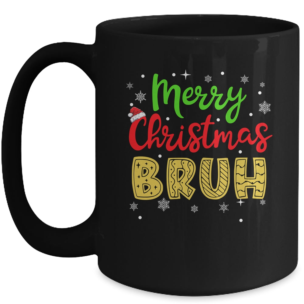 Merry Christmas Bruh Xmas Santa Claus Snow Xmas Mens Boys Mug | siriusteestore