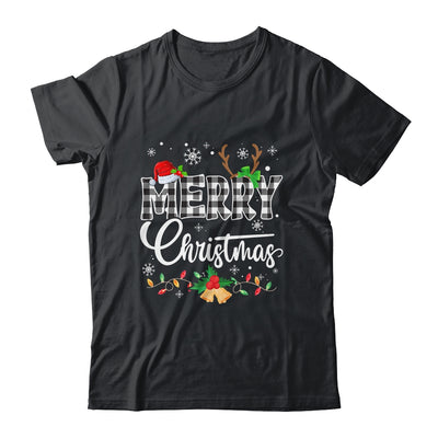 Merry Christmas Buffalo Black And White Plaid For Men Women Shirt & Sweatshirt | siriusteestore