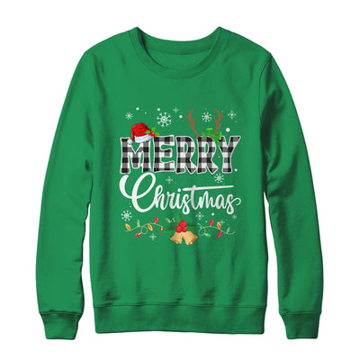 Merry Christmas Buffalo Black And White Plaid For Men Women Shirt & Sweatshirt | siriusteestore