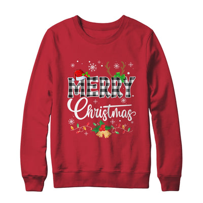 Merry Christmas Buffalo Black And White Plaid For Men Women Shirt & Sweatshirt | siriusteestore