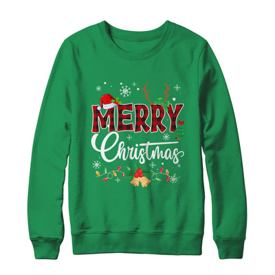 Merry Christmas Buffalo Plaid Red Santa Hat Xmas Men Women Shirt & Sweatshirt | siriusteestore