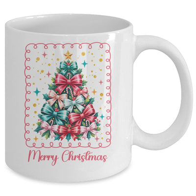 Merry Christmas Coquette Christmas Tree Vintage Bow Women Mug | siriusteestore
