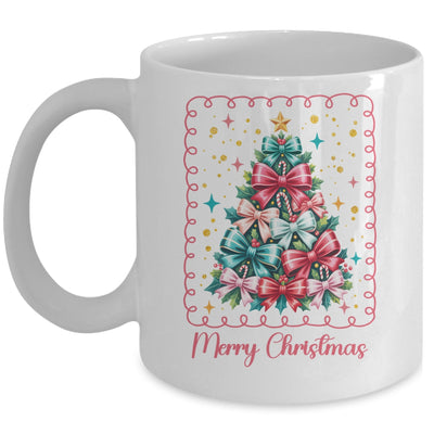 Merry Christmas Coquette Christmas Tree Vintage Bow Women Mug | siriusteestore