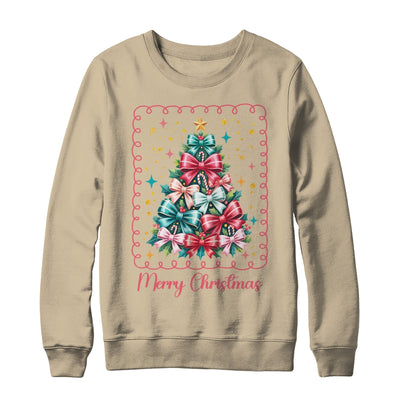 Merry Christmas Coquette Christmas Tree Vintage Bow Women Shirt & Sweatshirt | siriusteestore