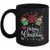 Merry Christmas Dog Paws Lights Buffalo Plaid Leopard Xmas Mug | siriusteestore