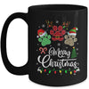 Merry Christmas Dog Paws Lights Buffalo Plaid Leopard Xmas Mug | siriusteestore
