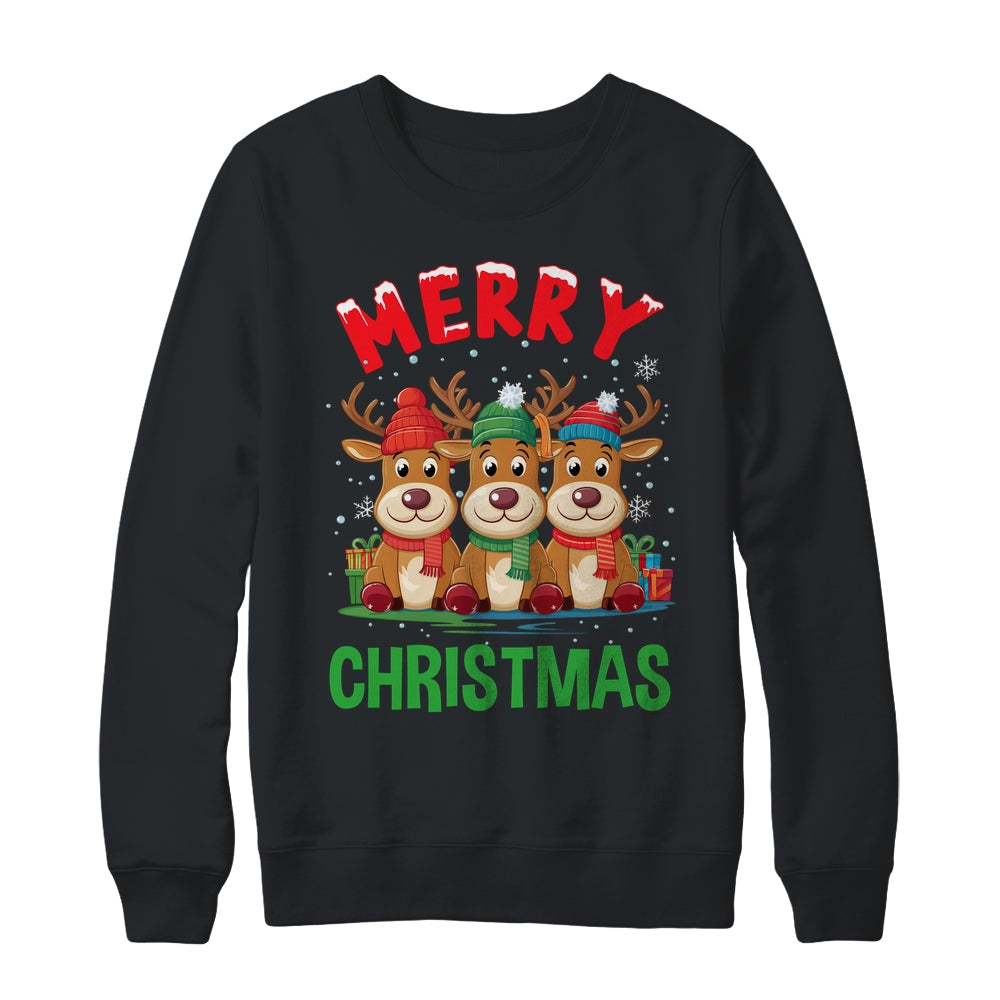 Merry Christmas Funny Christmas Reindeer Men Women Kids Xmas Shirt & Sweatshirt | siriusteestore