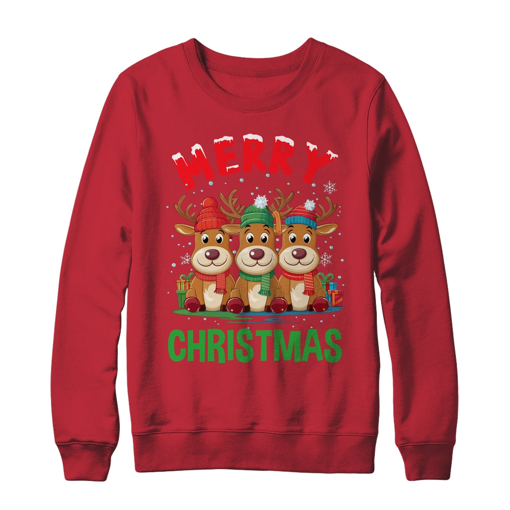 Merry Christmas Funny Christmas Reindeer Men Women Kids Xmas Shirt & Sweatshirt | siriusteestore