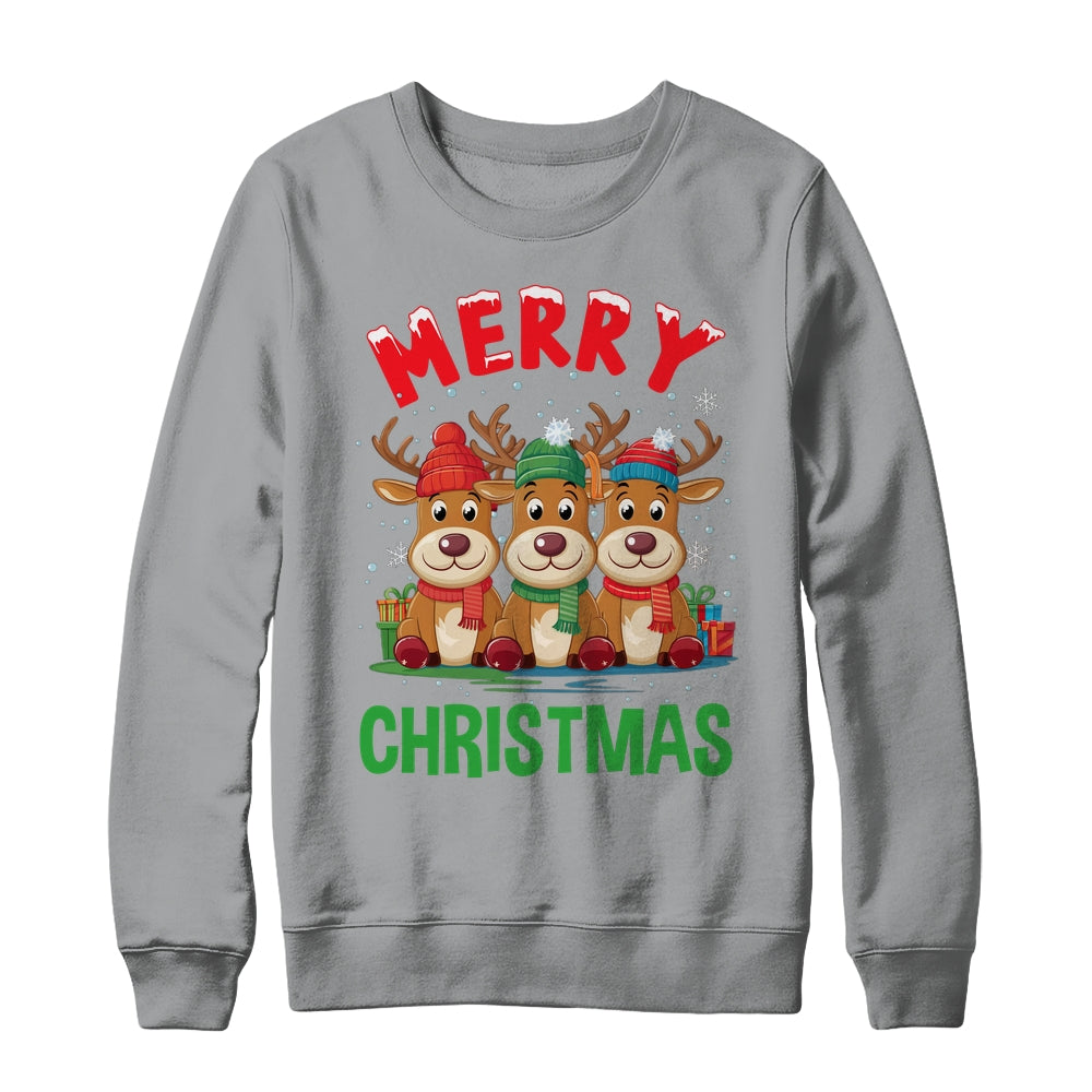 Merry Christmas Funny Christmas Reindeer Men Women Kids Xmas Shirt & Sweatshirt | siriusteestore