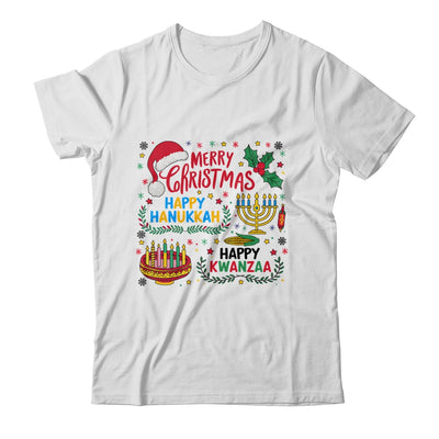 Merry Christmas Happy Hanukkah And Happy Kwanzaa Shirt & Sweatshirt | siriusteestore