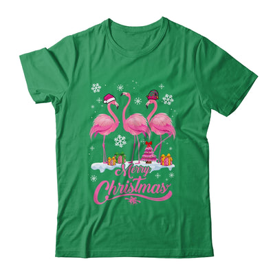 Merry Christmas Hat Santa Flamingo Snow Xmas Shirt & Sweatshirt | siriusteestore