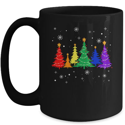 Merry Christmas LGBT Rainbow Flag Community Xmas Tree Gay Mug | siriusteestore