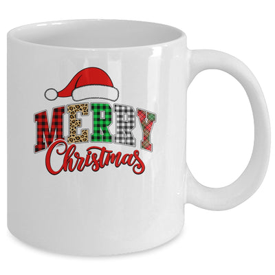 Merry Christmas Leopard Santa Hat Women Holiday Print Xmas Mug | siriusteestore